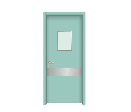 light green medical clean room door