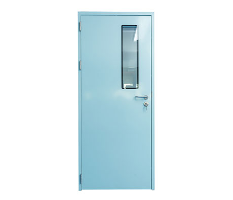 blue manual clean room door